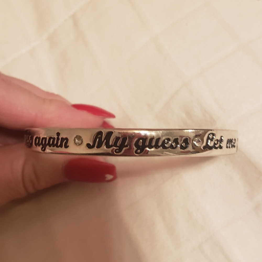 GUESS Silver Bangle Bracelet - Picture 2 of 5